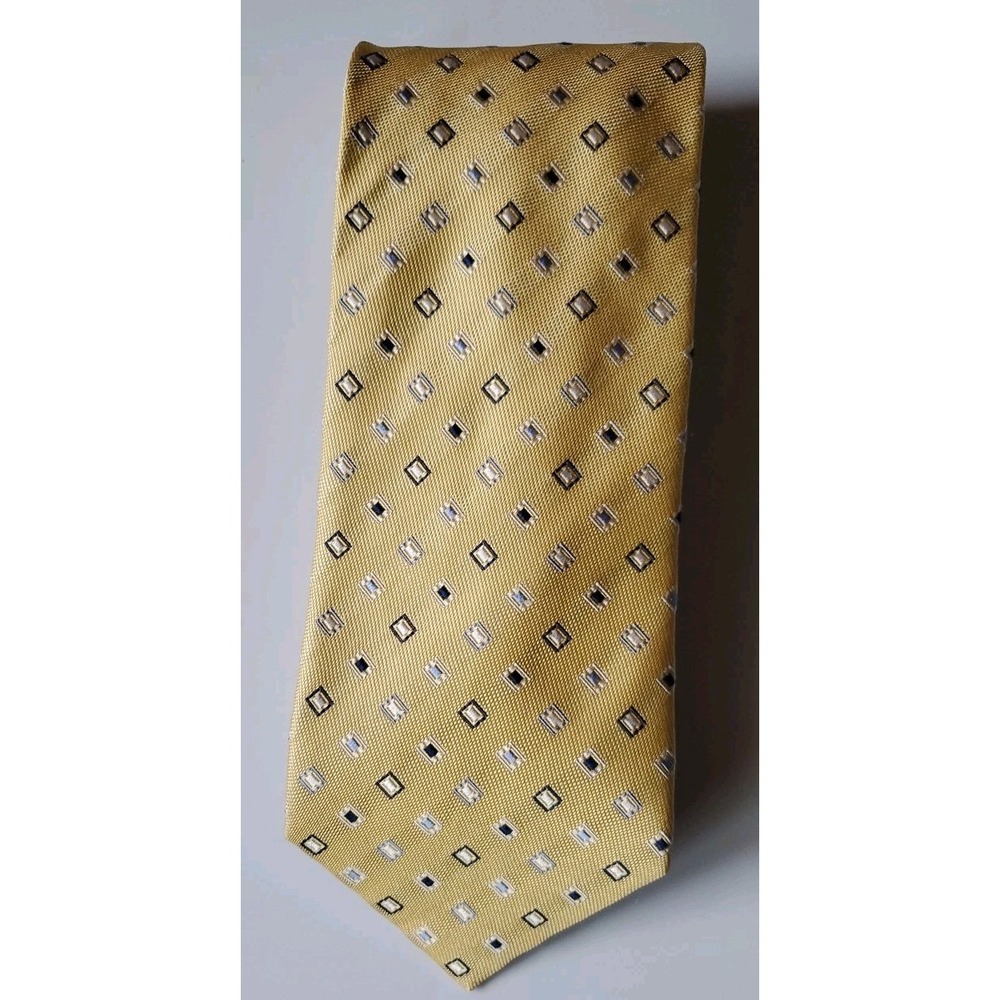 CHAPS RALPH LAUREN YELLOW DIAMOND DRESS SUIT DESIGNER NECKTIE TIE 60"‎